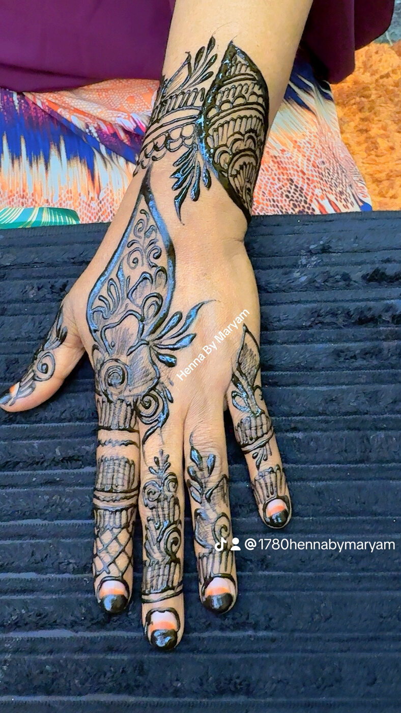 Ornate hand henna