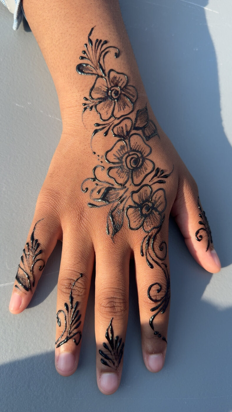 Blossom hand henna