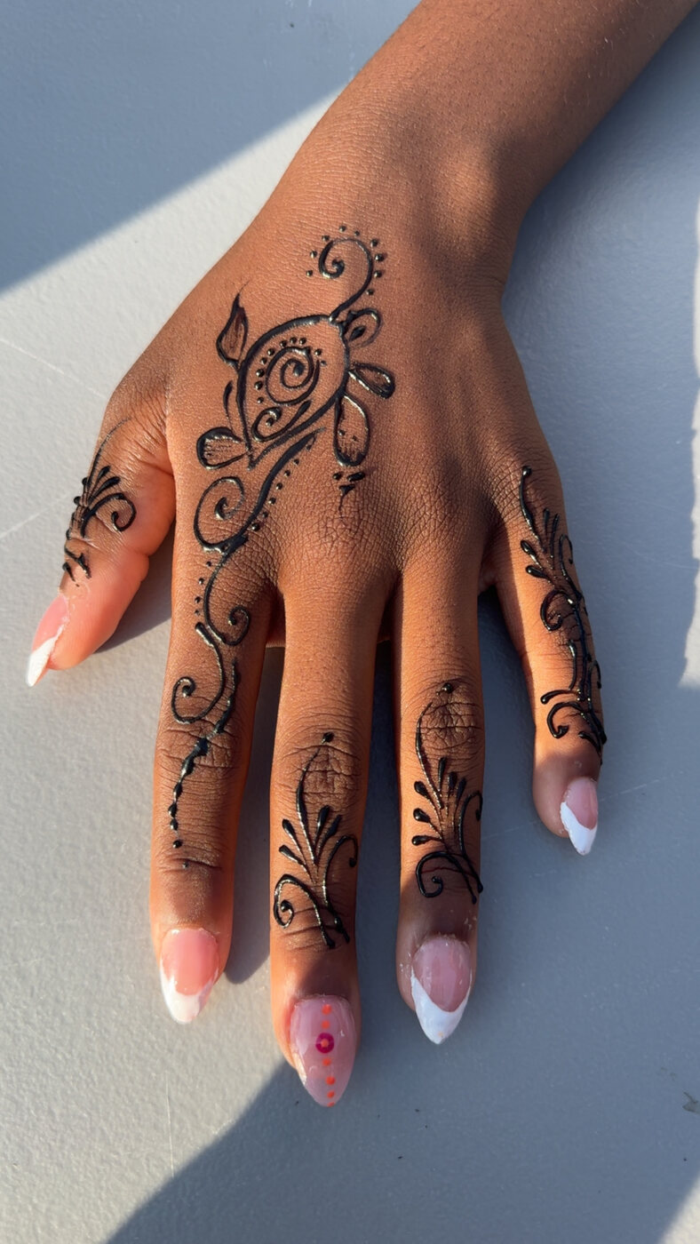 Paisley floral hand henna