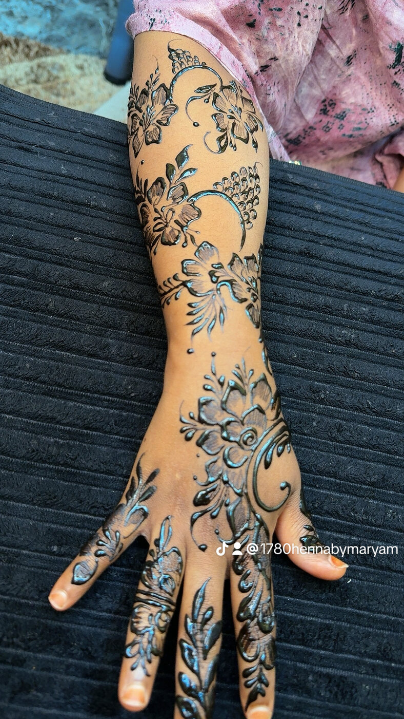 Floral sleeve henna