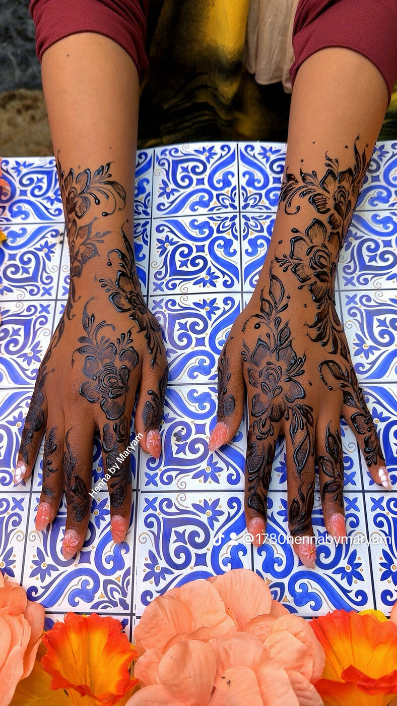 Elegant bloom hand henna